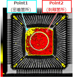 半導体パッケージ(故障品)の反射観察像