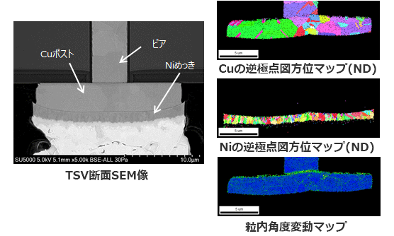 TSVに埋め込まれたCuの応力