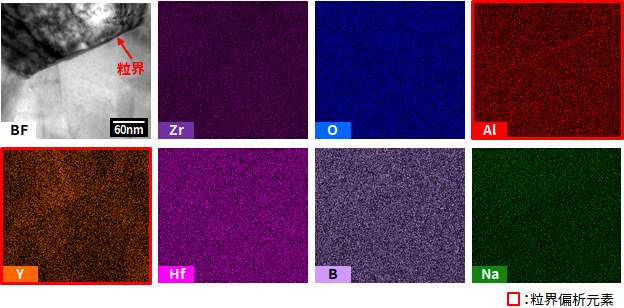 粒界付近におけるSTEM/EDS 分析