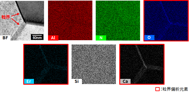粒界付近におけるSTEM/EDS 分析