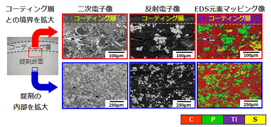 断面SEM観察・EDS元素分布