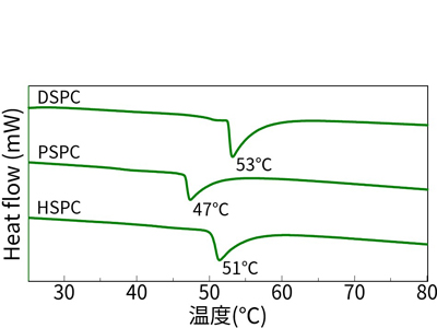 リン脂質のDSC曲線
